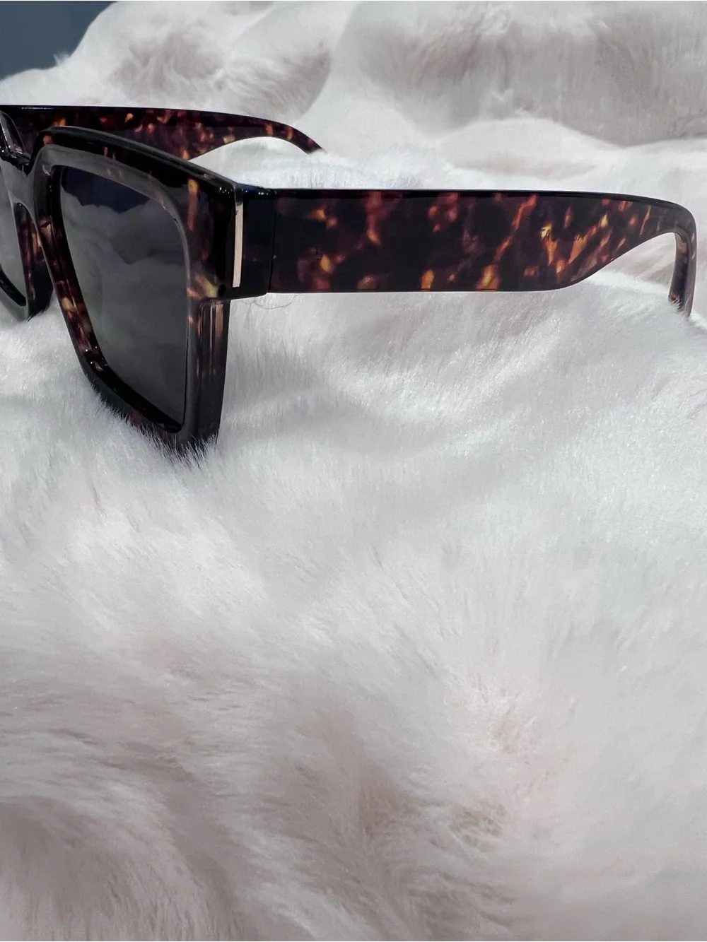 Tortoiseshell Square Frame Sunglasses - Brown Lens